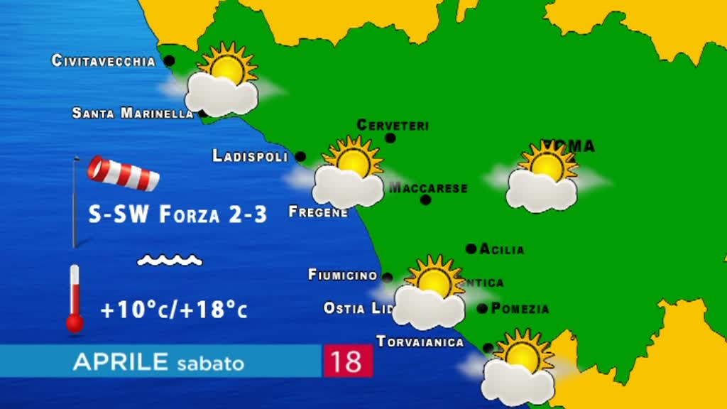 Il meteo di sabato 18 aprile