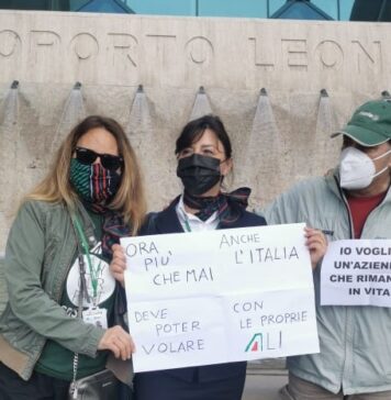 Alitalia sit in a Fiumicino