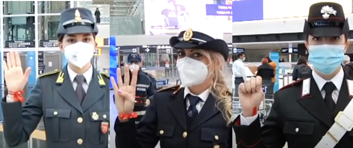 Fiumicino: in aeroporto lacci rossi contro la violenza sulle donne (VIDEO) 1