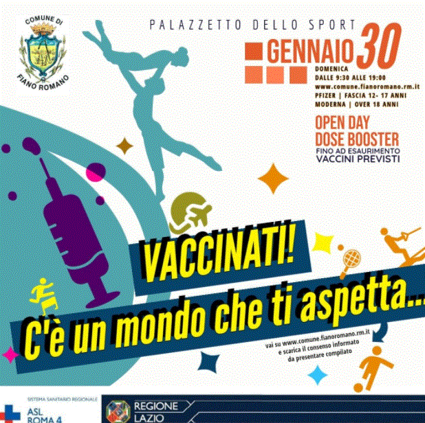 Open Day vaccinale per giovani 12-18 anni della Asl Roma 4 1