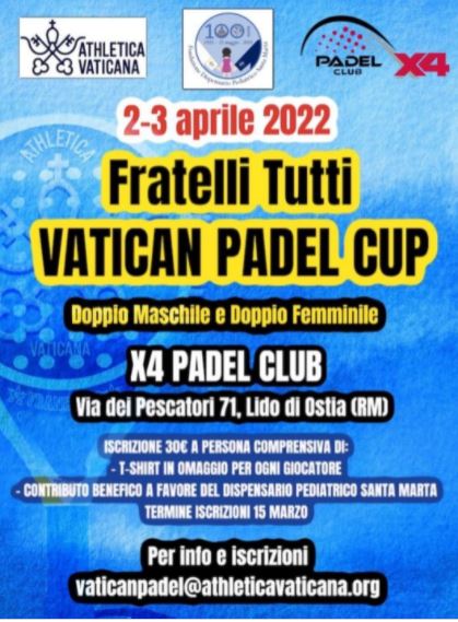Ostia, ad aprile con la Vatican Padel Cup una due giorni di sport e solidarietà 1