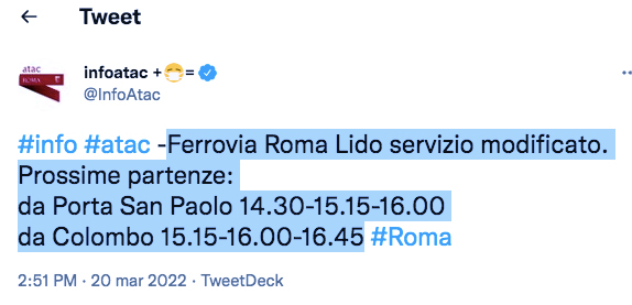 Guasto sulla Roma-Lido: servizio modificato con partenze oltre i 45 minuti 1