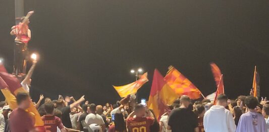 AS Roma festeggiamenti Conference League