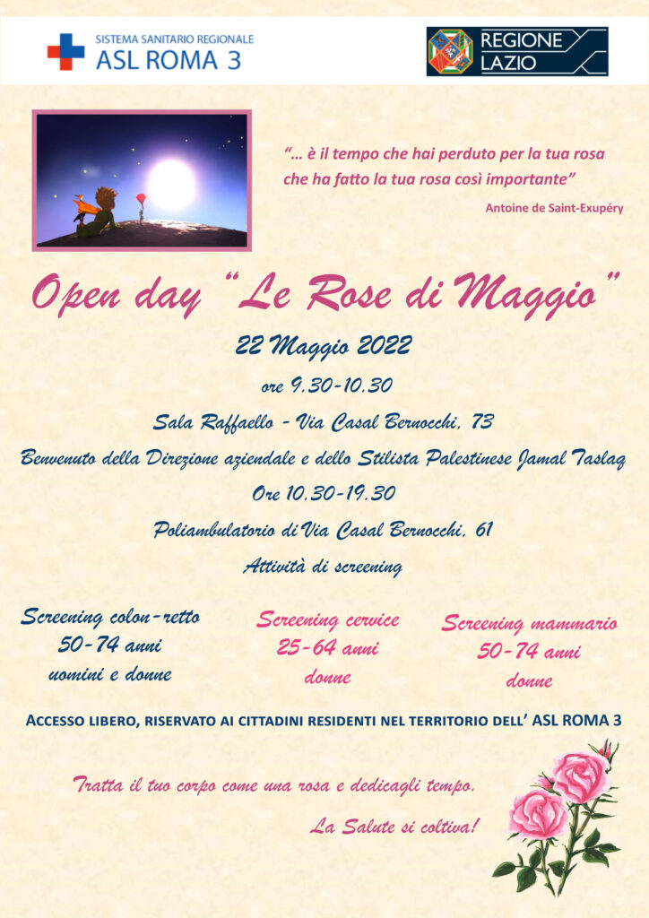 Giornata di screening gratuiti Asl Roma 3: torna l'iniziativa "Le rose di maggio" 1