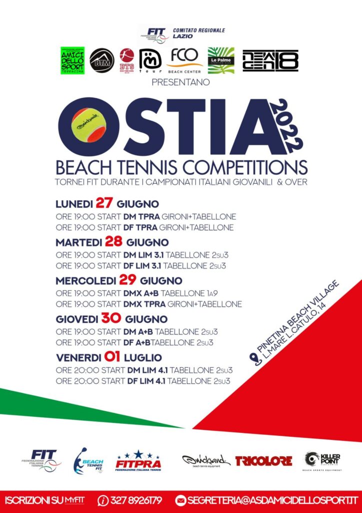 Il Beach Tennis sbarca a Ostia con i campionati italiani 2