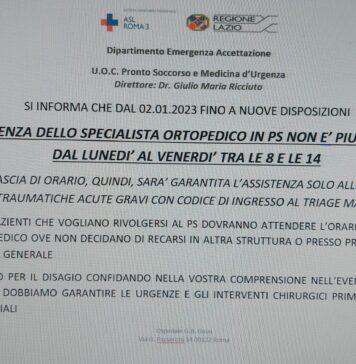 avviso ortopedia pronto soccorso grassi