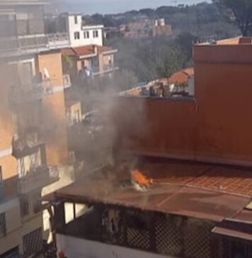 Incendio Monte Mario Via Fava