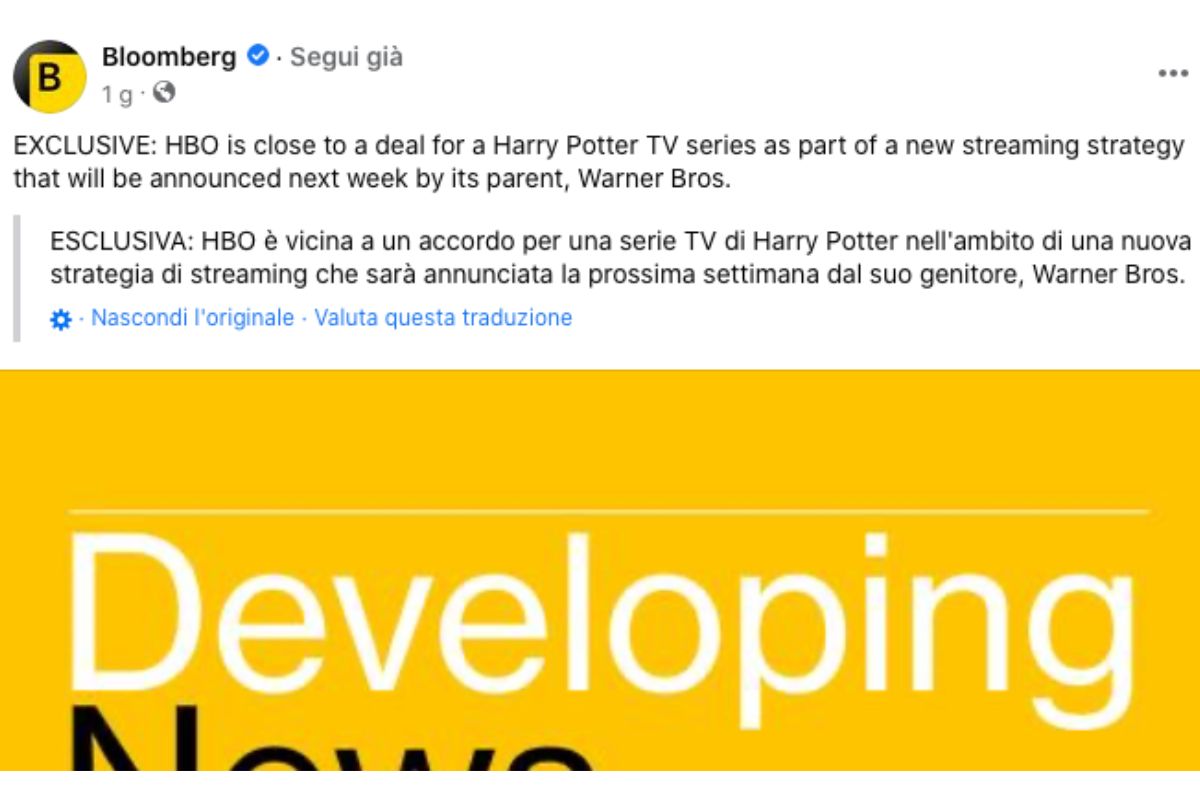 Serie Harry Potter notizia