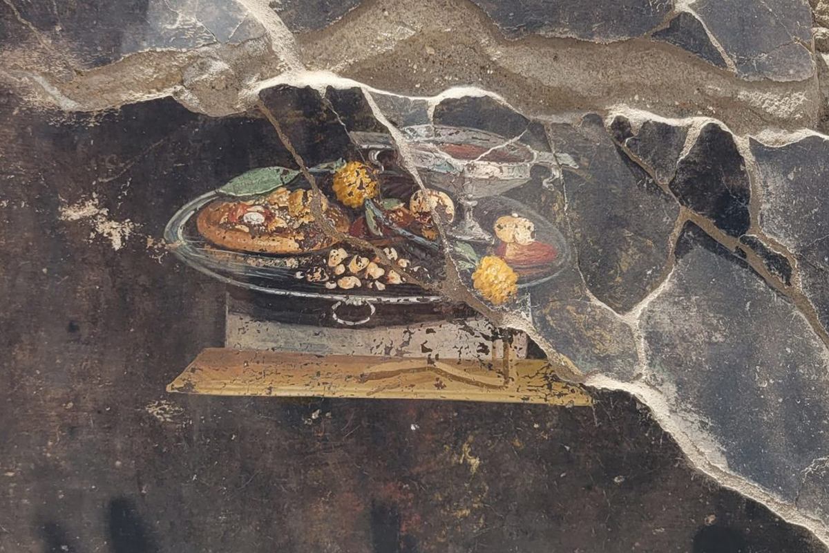 L'antenato della pizza emerge da un affresco degli scavi di Pompei 1