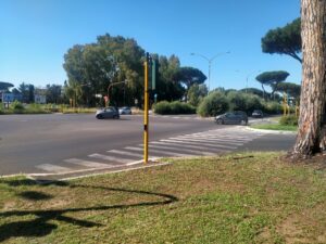 Via Cristoforo Colombo è una selva, fagocitati anche i semafori 1 Via Cristoforo Colombo è una selva, fagocitati anche i semafori 1