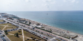 lungomare piazzale Magellano Il Capanno spiaggia drone panoramica giardini canaledieci