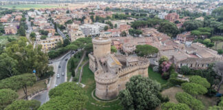 ostia antica drone borgo medievale castello di Giulio II canaledieci