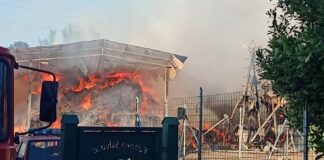 Palidoro, furioso incendio alla fattoria dei campi: erano appena finiti