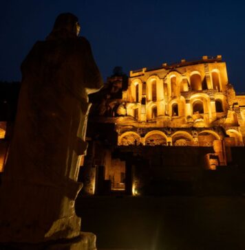 Domus Tiberiana, illuminazione serale