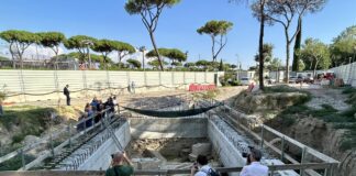 Veduta sulla villa di epoca romana appena scoperta