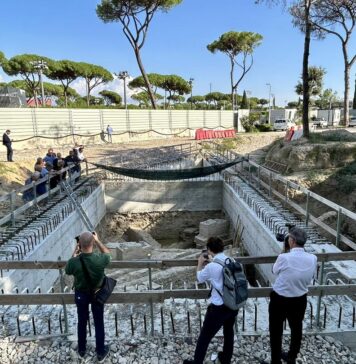 Veduta sulla villa di epoca romana appena scoperta