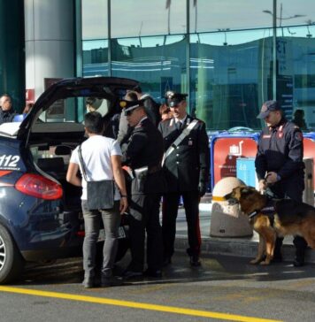 Tentato furto nei duty free dell’aeroporto: otto denunciati dai carabinieri