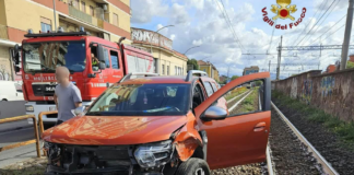 ROMA-PIGNETO-AUTO-SCHIANTA-FERROVIA-FERITO-