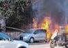 Roma, veicoli a fuoco in via Nomentana: traffico in tilt