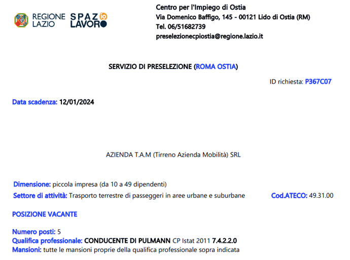 Assunzioni nel settore trasporti del Lazio: requisiti e scadenza per la ricerca di conducenti di pullman 1