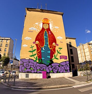 Il murale di Napal colora Primavalle: ricorda l’importanza dello screening mammografico