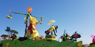 Carnevale a Fregene e Testa di Lepre: carri e gruppi mascherati tra majorettes, sbandieratori e contrade in festa