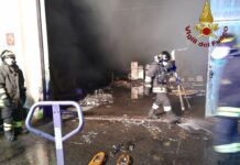 Pomezia, incendio distrugge capannone industriale