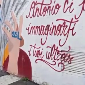 Roma, sfregio a un murales di Antonio De Falchi. La Curva Nord: “Gesto infame” 1