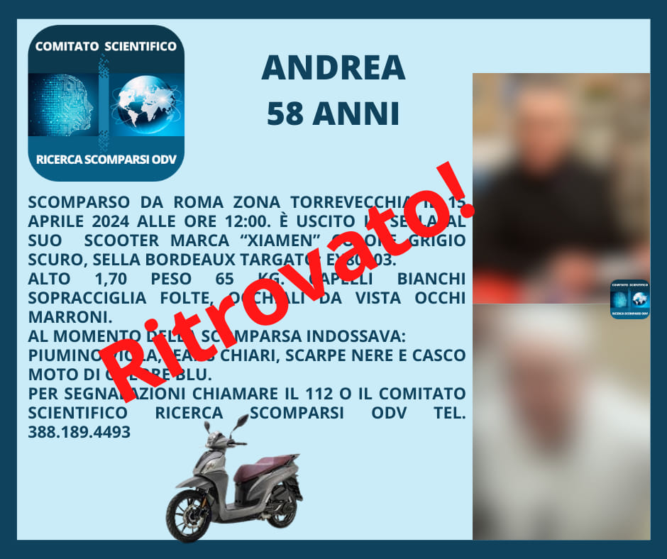 Andrea Porcu, ritrovato il ristoratore scomparso a Roma 1