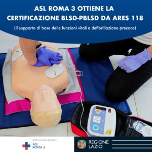 Asl Roma 3, Ares 118 riconosce centro formazione abilitato per corsi Blsd-Pblsd