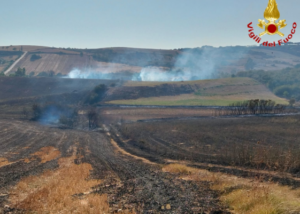 Incendio di un vasto terreno di sterpaglie ad Anguillara Sabazia: in volo un elicottero e un Canadair 1