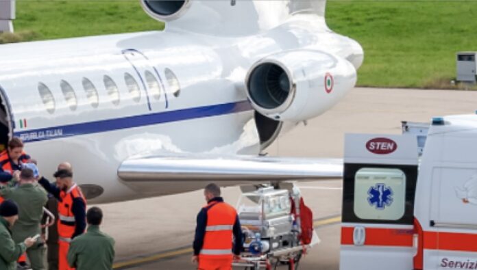 A soccorrere la bimba un Falcon 50
