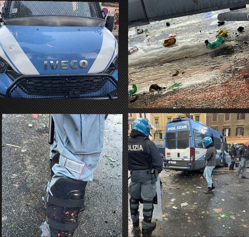 Manifestazione a Roma, feriti negli scontri tra forze dell’ordine e manifestanti: la polizia risponde con lacrimogeni e idranti 2