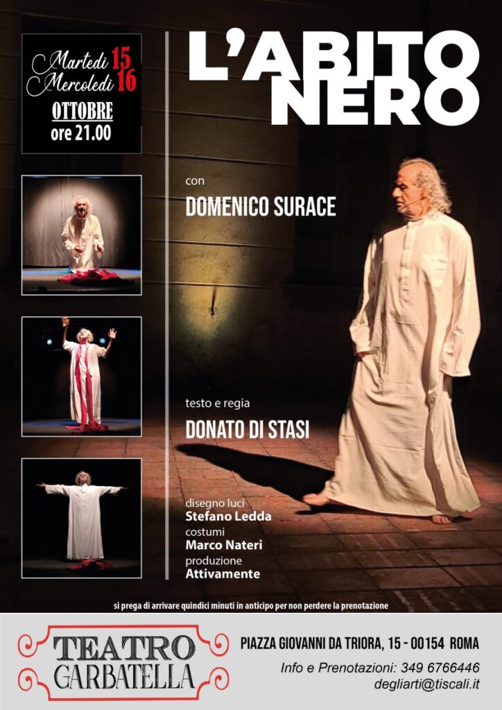 Al Teatro Garbatella va in scena “L’abito nero”: la potenza dell’anima laica vestita da Papa 1