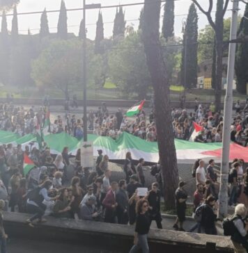 Manifestazione pro Palestina a Roma