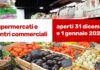 Supermercati e centri commerciali aperti a Capodanno