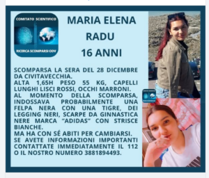 Civitavecchia, ritrovata Elena Radu scomparsa da casa il 28 dicembre 1