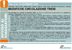 Circolazione sospesa sulla ferrovia FL6 Roma Termini-Cassino: tutte le modifiche 1