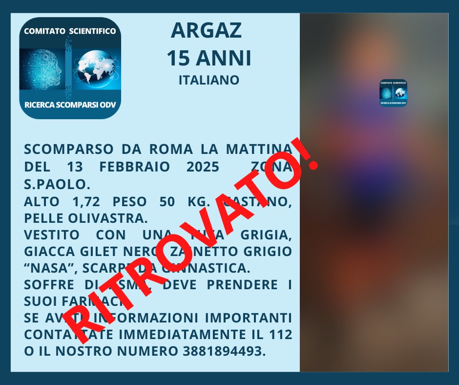 Va a scuola e non rientra, studente del Cavour scomparso a Roma (Aggiornamento: ritrovato) 1 Va a scuola e non rientra, studente del Cavour scomparso a Roma (Aggiornamento: ritrovato) 1