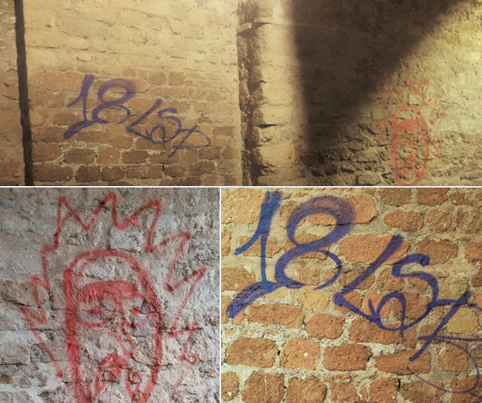 Imbrattato di vernice un antico ponte romano: il blitz con bombolette spray di ignoti vandali 1 Imbrattato di vernice un antico ponte romano: il blitz con bombolette spray di ignoti vandali 1
