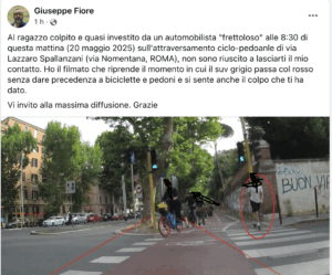 Roma, Suv passa col rosso e urta un ciclista sulla Nomentana. L'appello del testimone: "Ho la prova video, contattami" 1