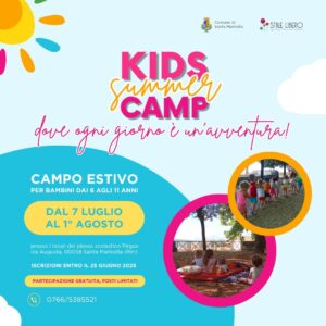 "Campo Estivo 2025" a Santa Marinella, attività gratuite per bambini dai 6 agli 11 anni: come iscriversi 1 "Campo Estivo 2025" a Santa Marinella, attività gratuite per bambini dai 6 agli 11 anni: come iscriversi 1