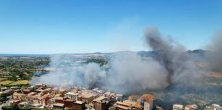 L'incendio a Cerveteri