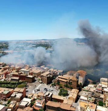 L'incendio a Cerveteri