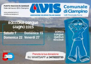 Ciampino, Avis lancia la campagna estiva: raccolta sangue e check-up gratuiti per i donatori. Ecco dove e quando 1