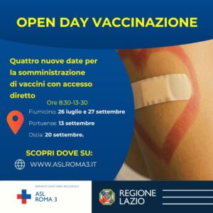 Asl Roma 3, nuovi Open Day per le vaccinazioni: accesso diretto senza prenotazione 1