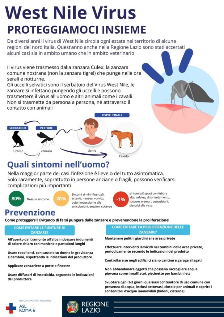 West Nile: terza vittima nel Lazio, morto un 86enne a Latina. Riunioni urgenti per fermare i contagi 1 West Nile: terza vittima nel Lazio, morto un 86enne a Latina. Riunioni urgenti per fermare i contagi 1