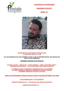 Giulio Mariani scomparso vicino Roma, doveva andare dal medico ed era sparito. Ritrovato dopo alcuni giorni 1