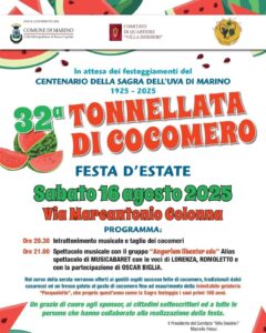 Marino si prepara alla Tonnellata di Cocomero: una festa tra musica, tradizione e dolci estivi 1 Marino si prepara alla Tonnellata di Cocomero: una festa tra musica, tradizione e dolci estivi 1