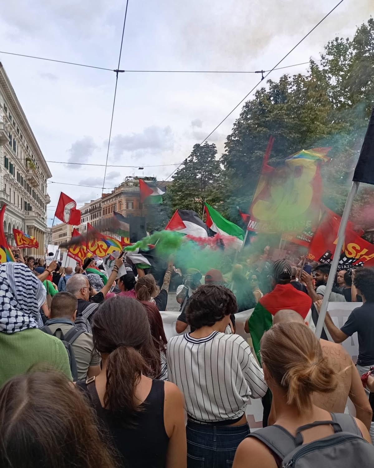 In 100mila a Roma al corteo pro Palestina, gli studenti protagonisti: bandiere e blocchi (VIDEO) 2